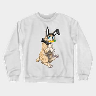 Bobtail BunnyCat: Cream Tabby (Black) Crewneck Sweatshirt